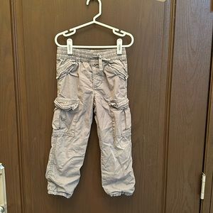 GAP Boys Gray Cotton Cargo Pants 4T Thick Cozy Casual Utility Style